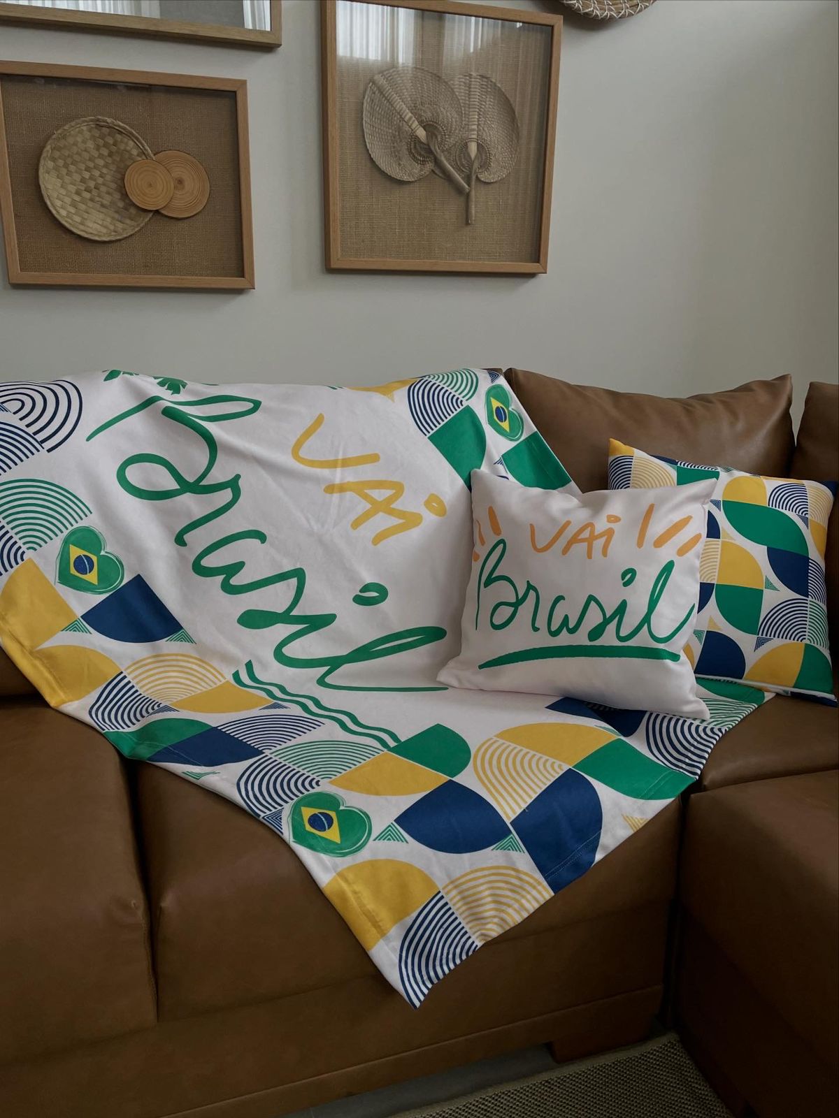 Kit Copa do Brasil - Manta + Capa de Almofada